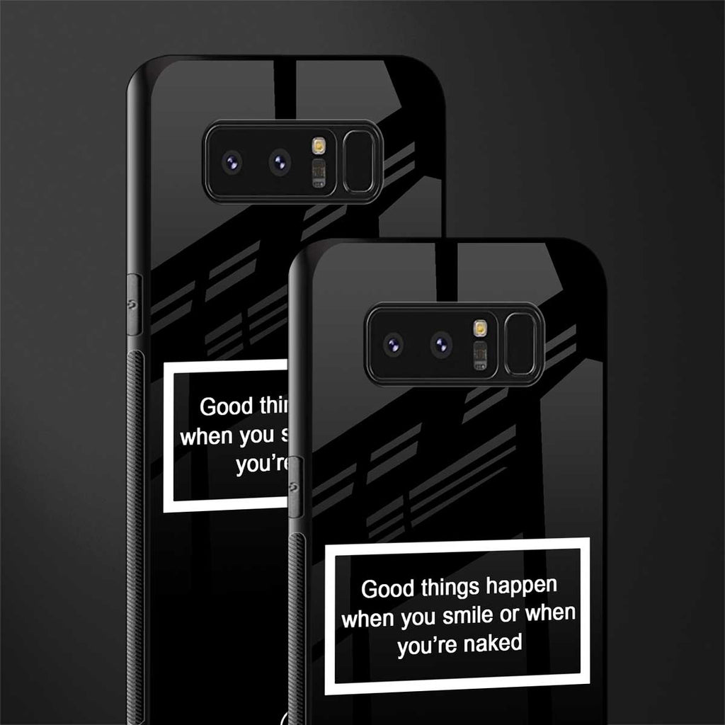 smile or naked black glass case for samsung galaxy note 8 image-2