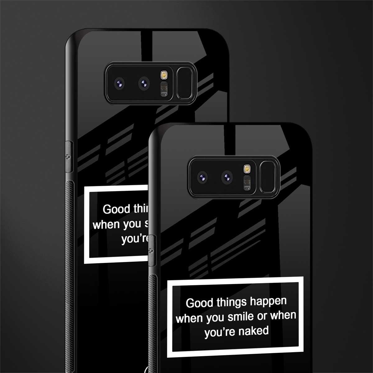 smile or naked black glass case for samsung galaxy note 8 image-2