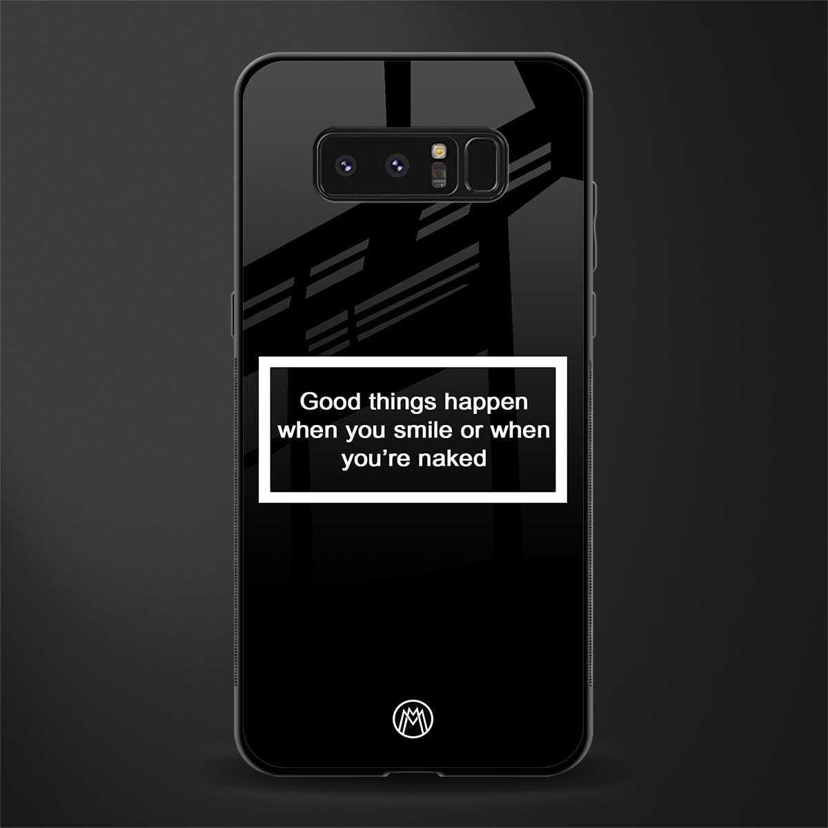smile or naked black glass case for samsung galaxy note 8 image