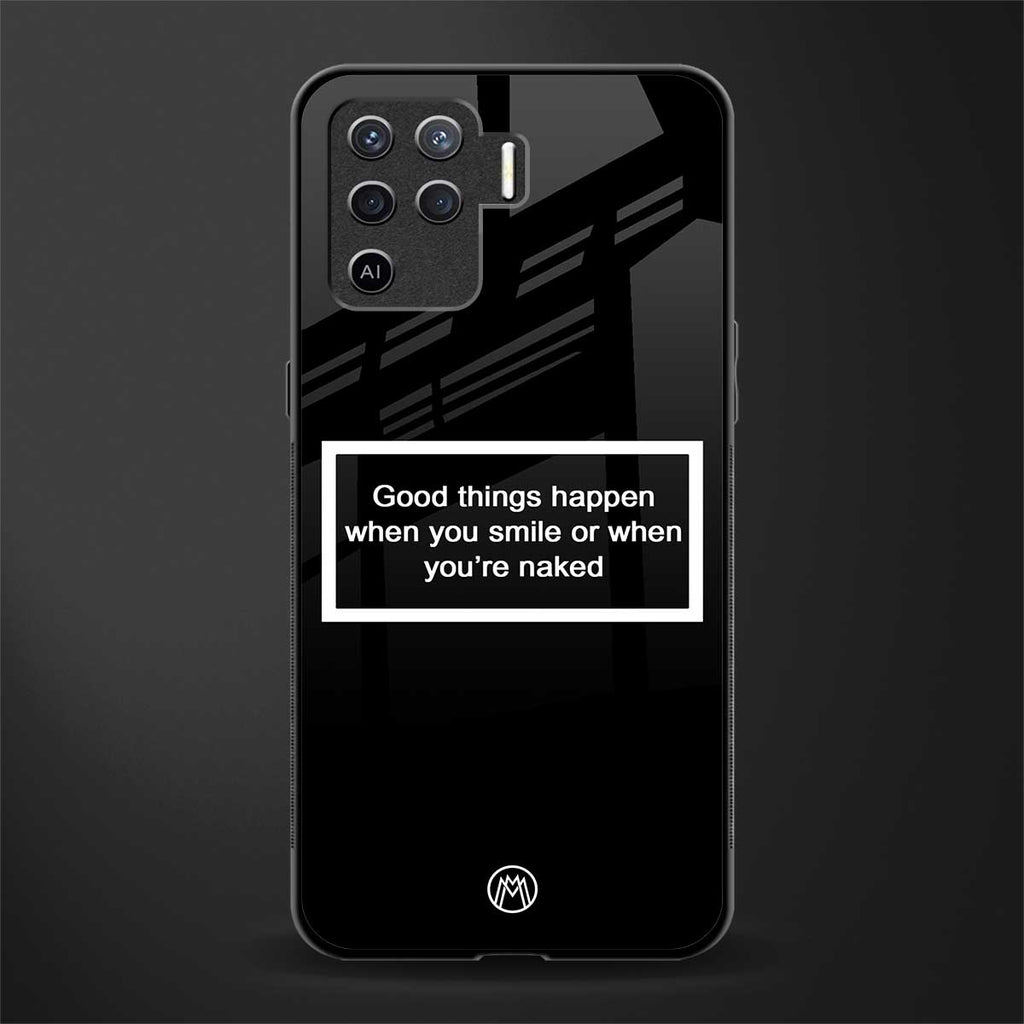 smile or naked black glass case for oppo f19 pro image