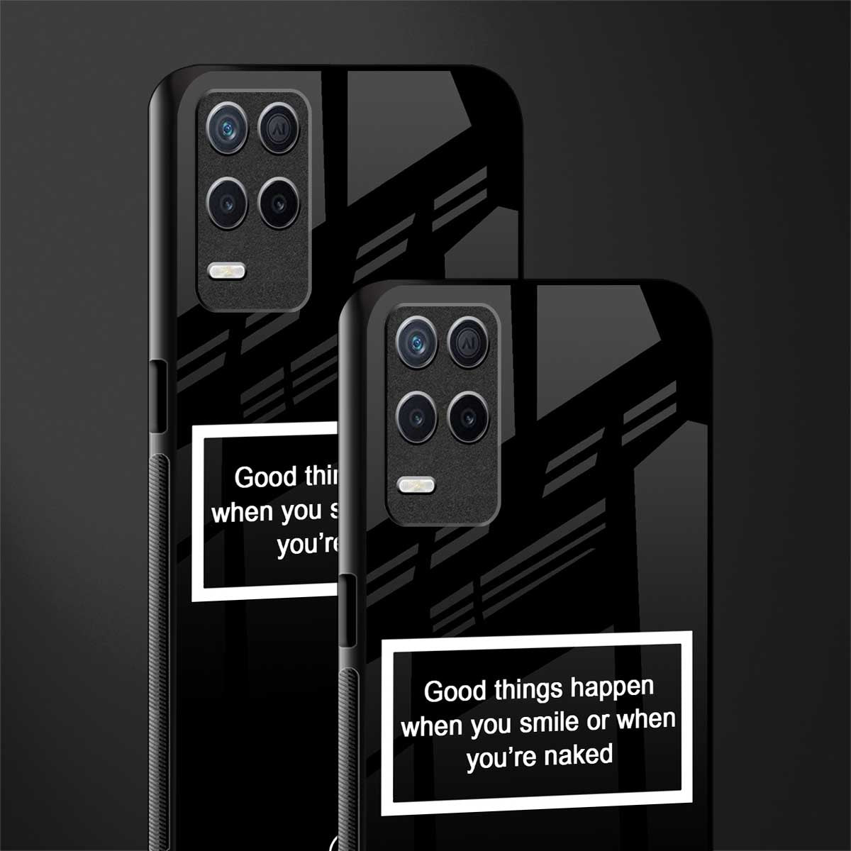 smile or naked black glass case for realme 8 5g image-2