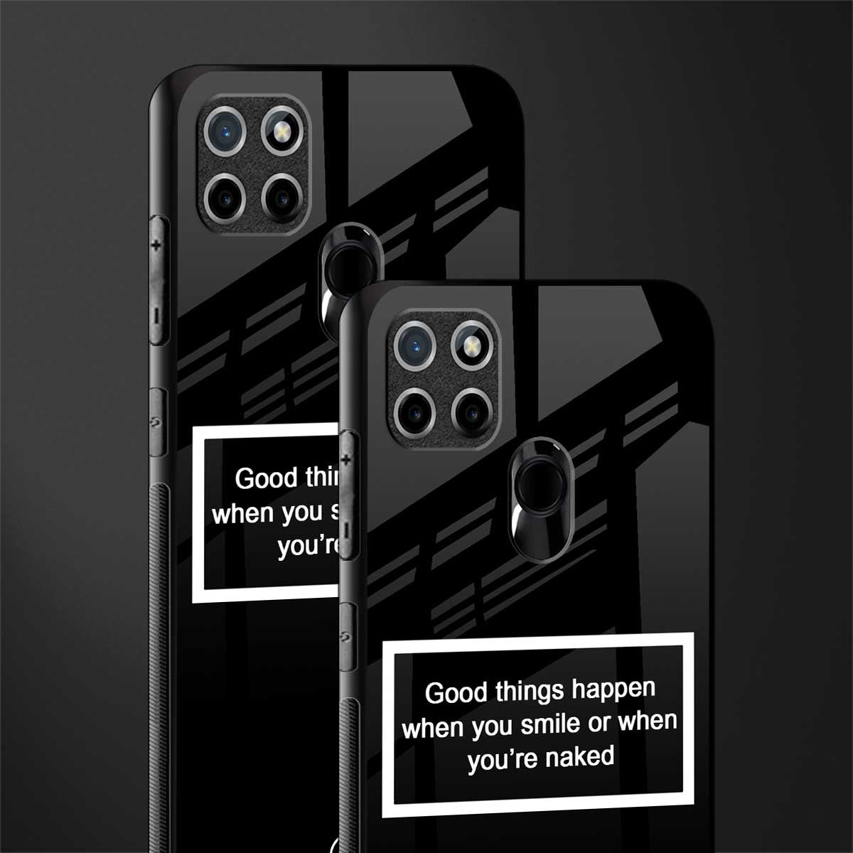 smile or naked black glass case for realme c21 image-2