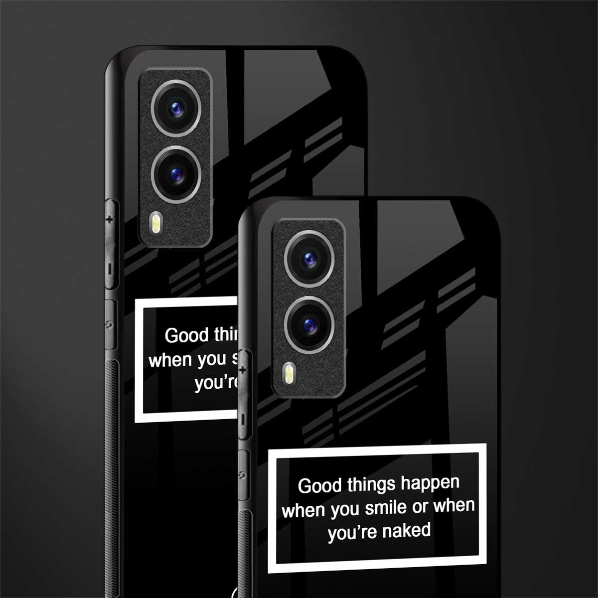 smile or naked black glass case for vivo v21e 5g image-2