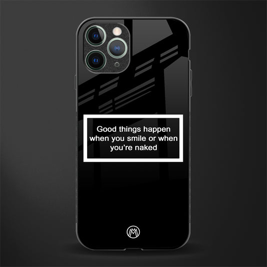 smile or naked black glass case for iphone 11 pro image