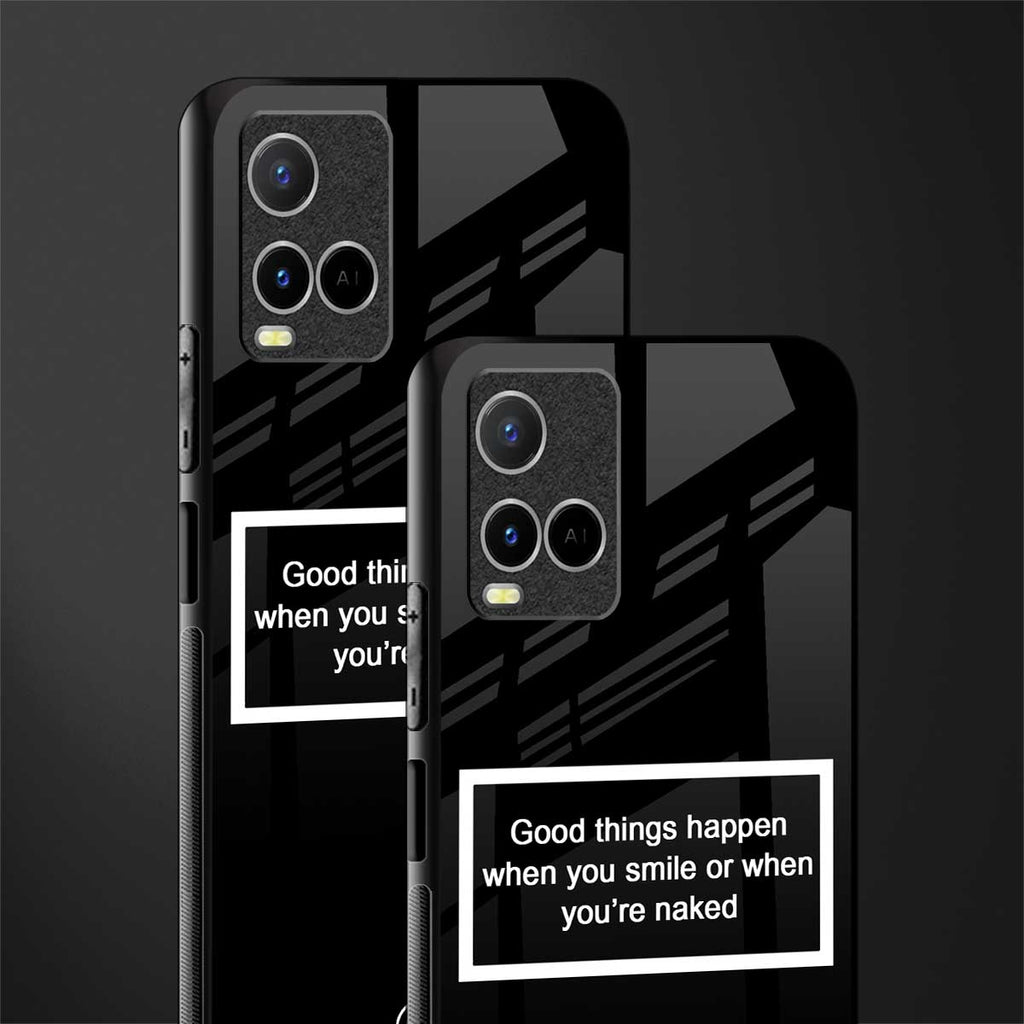 smile or naked black glass case for vivo y21s image-2