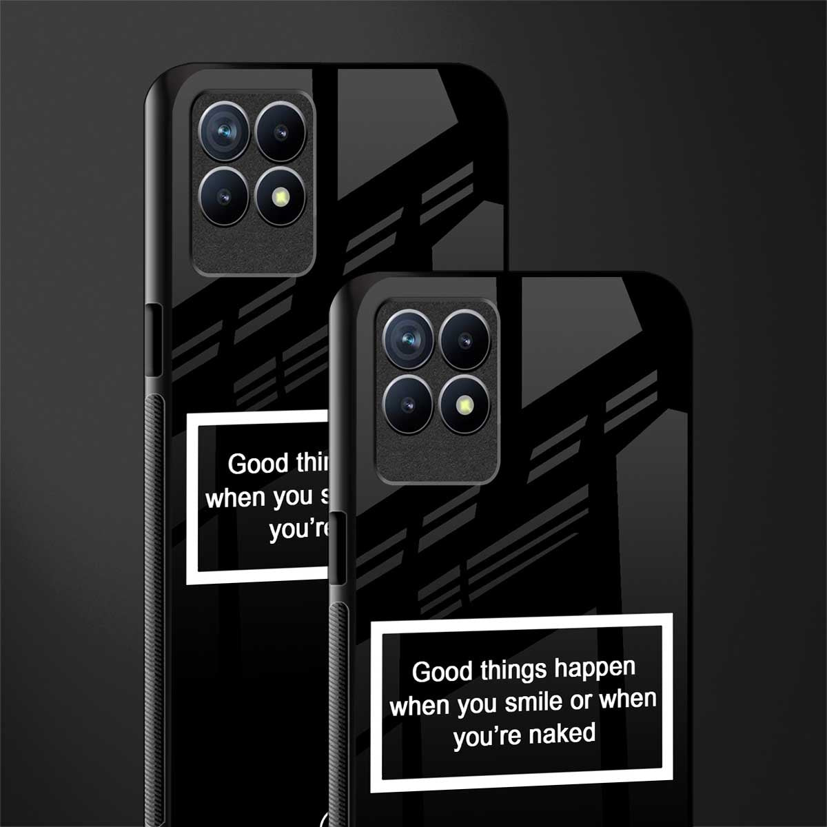 smile or naked black glass case for realme 8i image-2