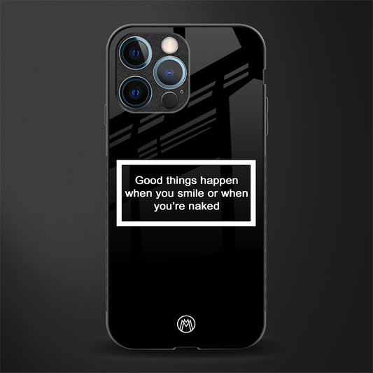 smile or naked black glass case for iphone 14 pro image