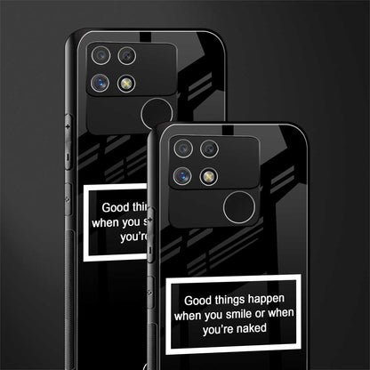 smile or naked black back phone cover | glass case for realme narzo 50a