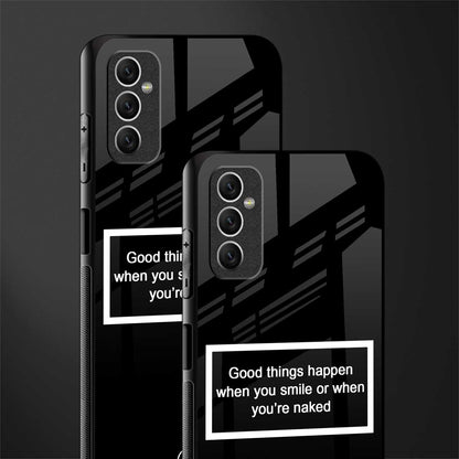 smile or naked black glass case for samsung galaxy m52 5g image-2