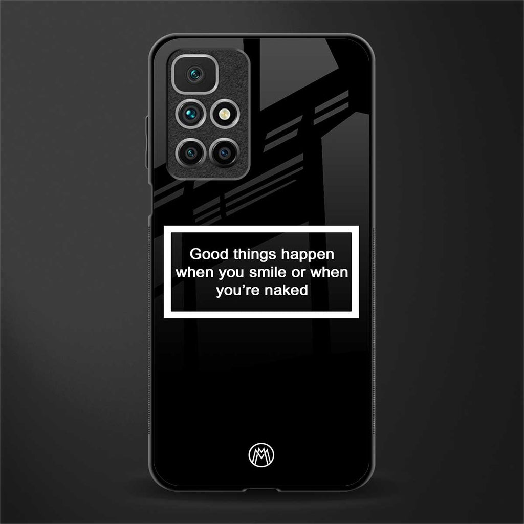 smile or naked black glass case for redmi 10 prime image