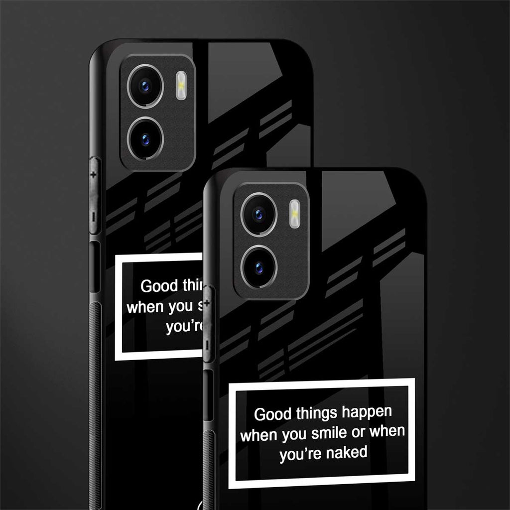 smile or naked black glass case for vivo y15s image-2