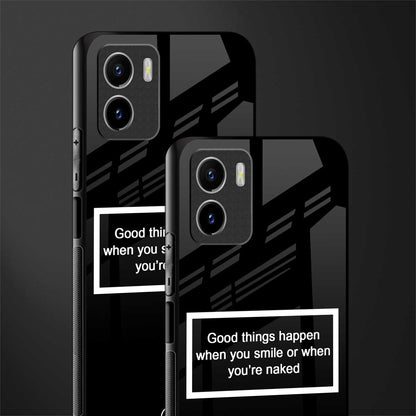 smile or naked black glass case for vivo y15s image-2