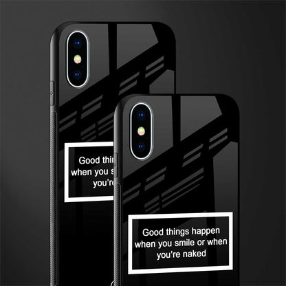 smile or naked black glass case for iphone x image-2