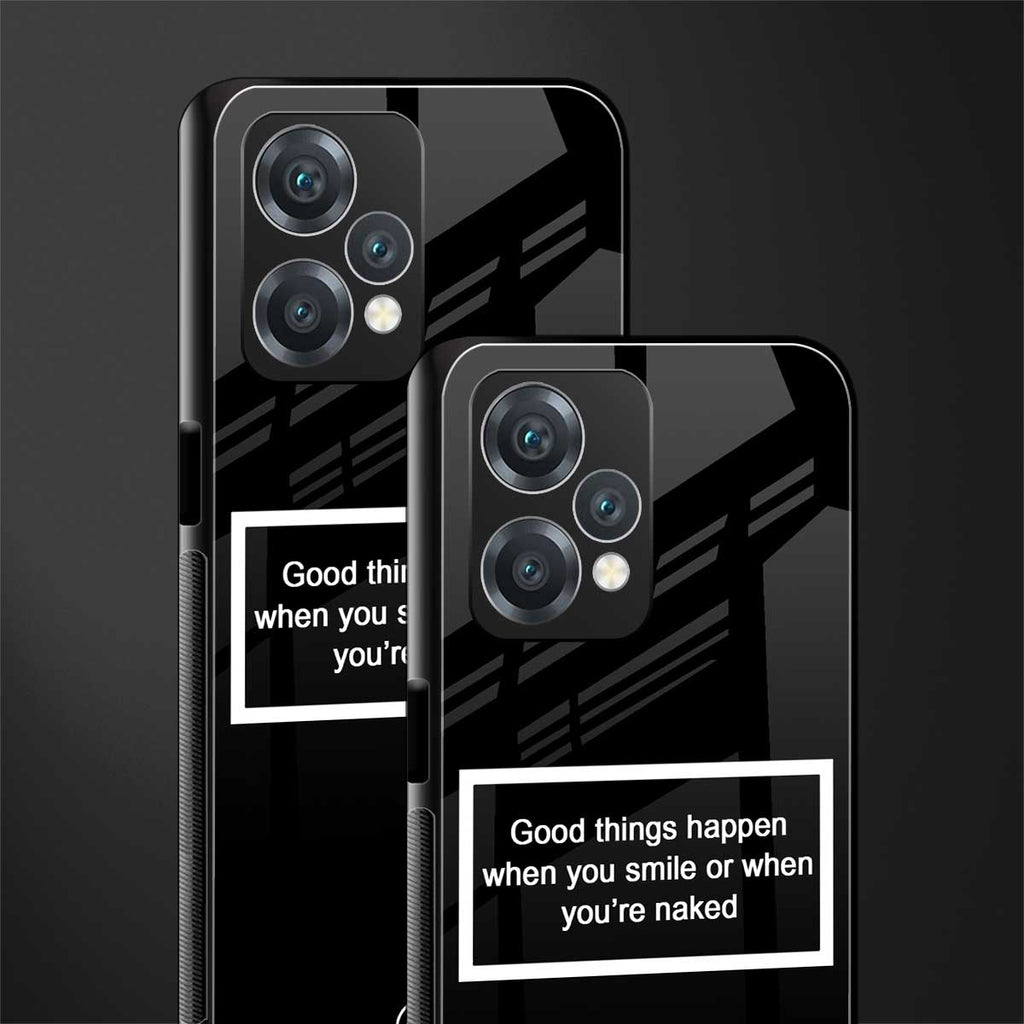 smile or naked black back phone cover | glass case for oneplus nord ce 2 lite 5g