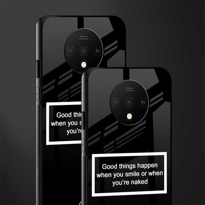 smile or naked black glass case for oneplus 7t image-2