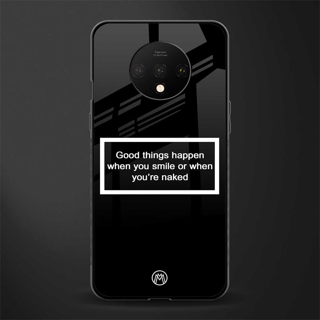 smile or naked black glass case for oneplus 7t image