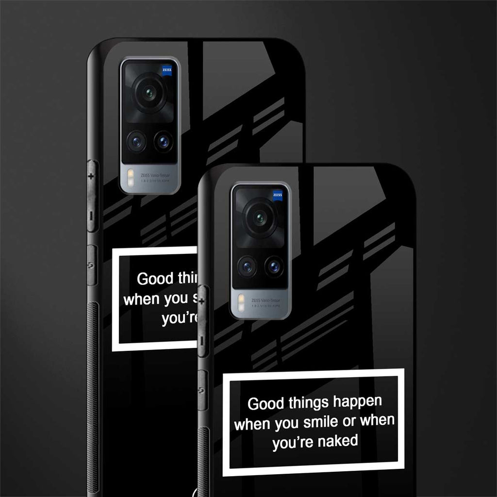 smile or naked black glass case for vivo x60 image-2