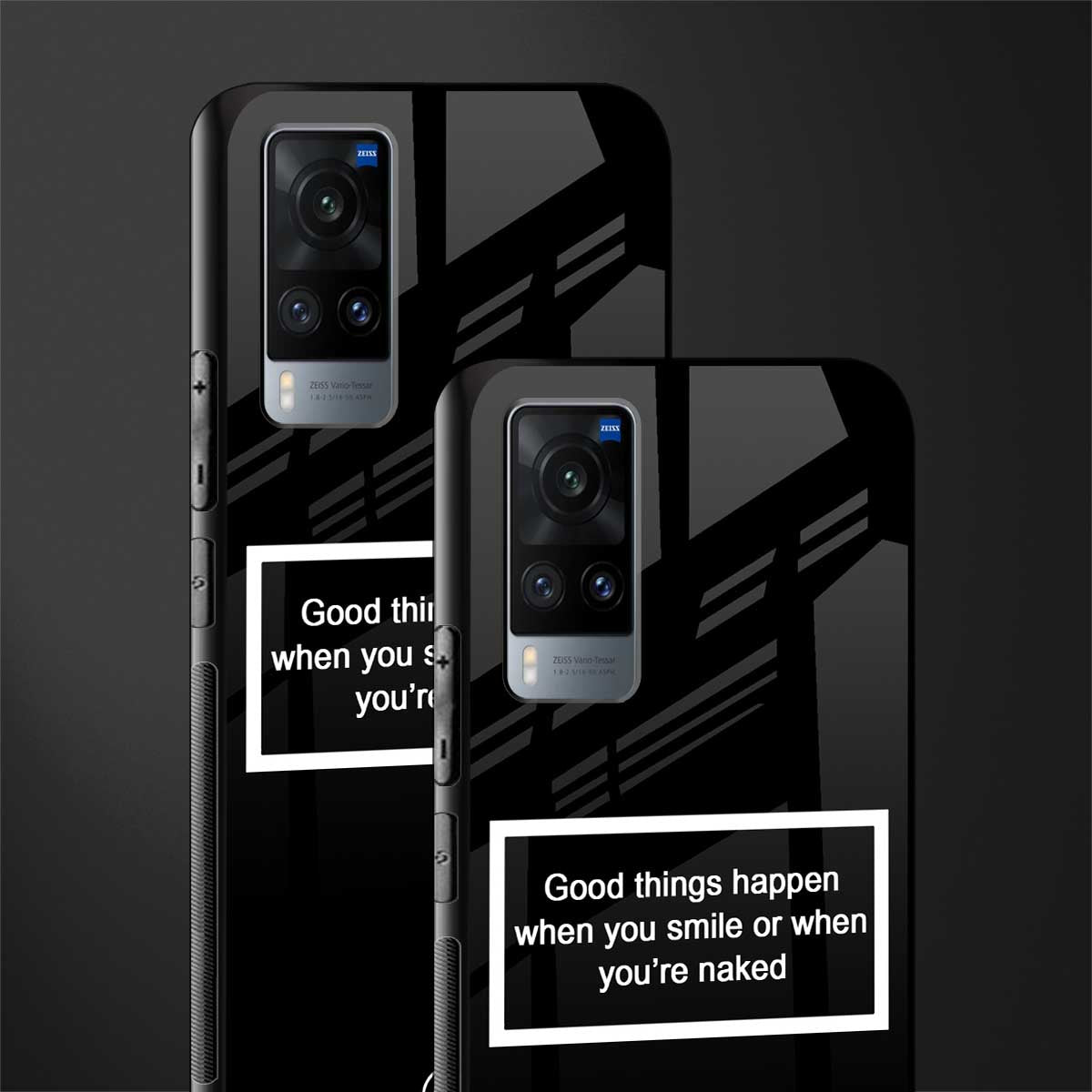 smile or naked black glass case for vivo x60 image-2