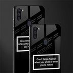 smile or naked black glass case for samsung a11 image-2