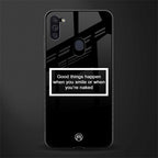 smile or naked black glass case for samsung a11 image