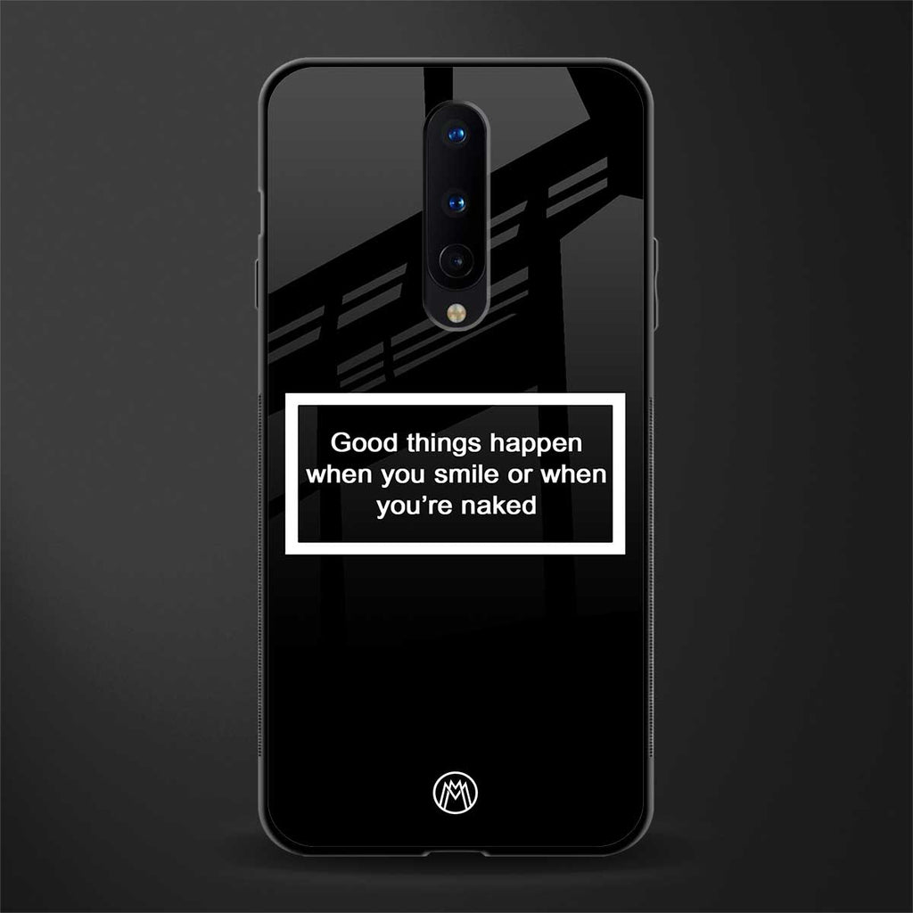 smile or naked black glass case for oneplus 8 image