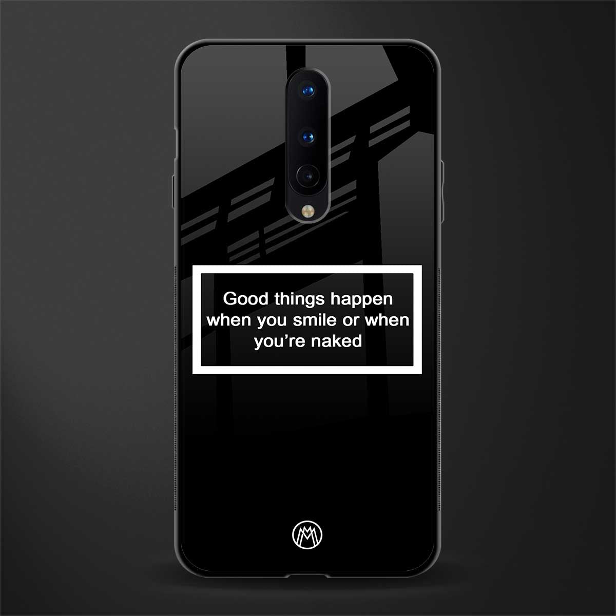 smile or naked black glass case for oneplus 8 image
