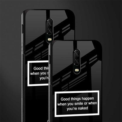 smile or naked black glass case for oneplus 6t image-2