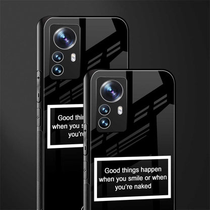 smile or naked black back phone cover | glass case for xiaomi 12 pro