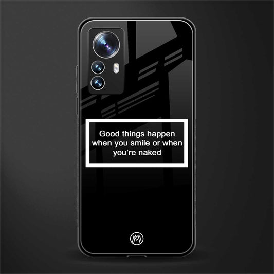 smile or naked black back phone cover | glass case for xiaomi 12 pro