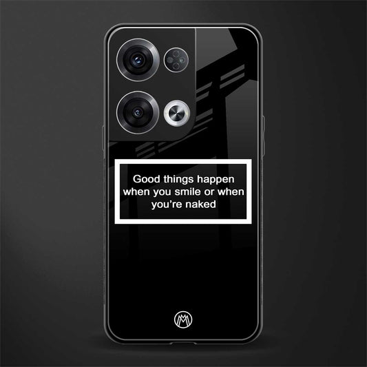 smile or naked black back phone cover | glass case for oppo reno 8
