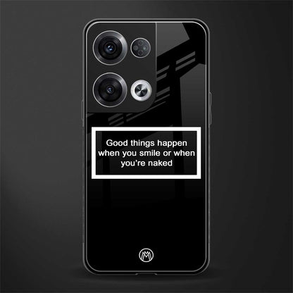 smile or naked black back phone cover | glass case for oppo reno 8 pro