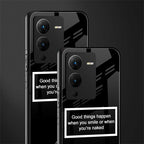 smile or naked black back phone cover | glass case for vivo v25 pro 5g