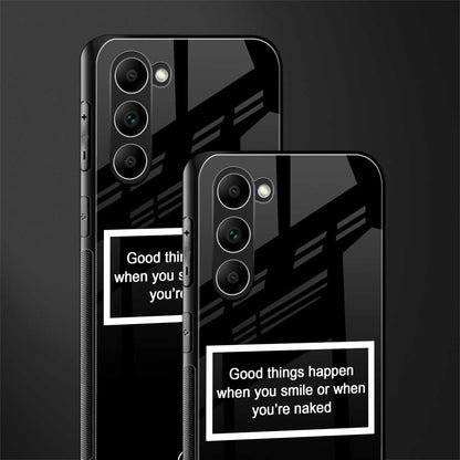 Smile-Or-Naked-Black-Glass-Case for phone case | glass case for samsung galaxy s23