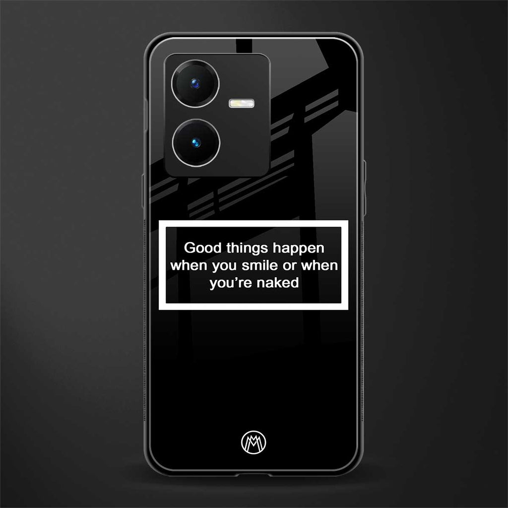 smile or naked black back phone cover | glass case for vivo y22