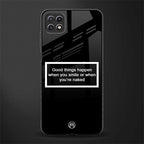 smile or naked black back phone cover | glass case for samsung galaxy f42