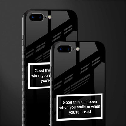 smile or naked black glass case for iphone 7 plus image-2