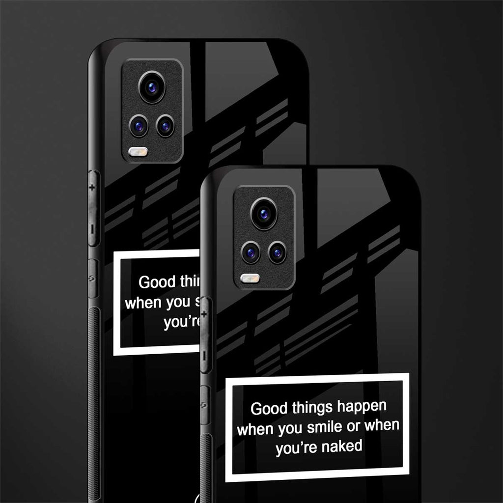 smile or naked black back phone cover | glass case for vivo v21e 4g