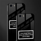 smile or naked black glass case for iphone se 2020 image-2