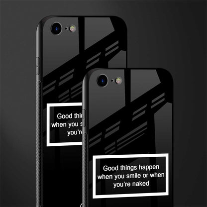 smile or naked black glass case for iphone 8 image-2