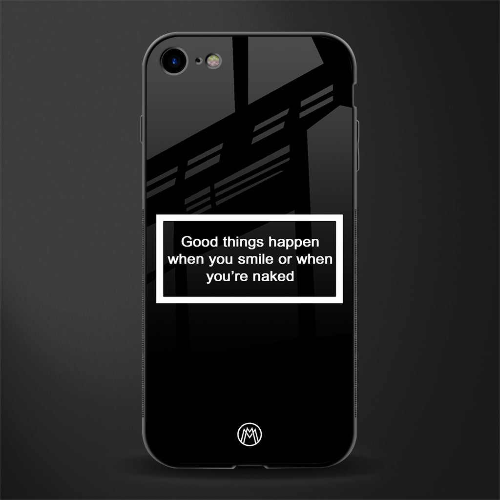 smile or naked black glass case for iphone 7 image