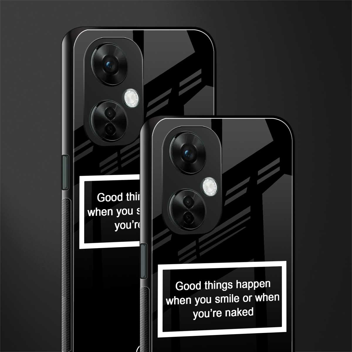 smile or naked black back phone cover | glass case for oneplus nord ce 3 lite