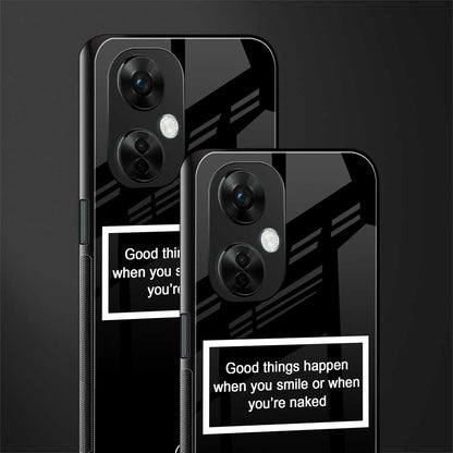 smile or naked black back phone cover | glass case for oneplus nord ce 3 lite