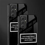 smile or naked black back phone cover | glass case for samsung galaxy a54 5g