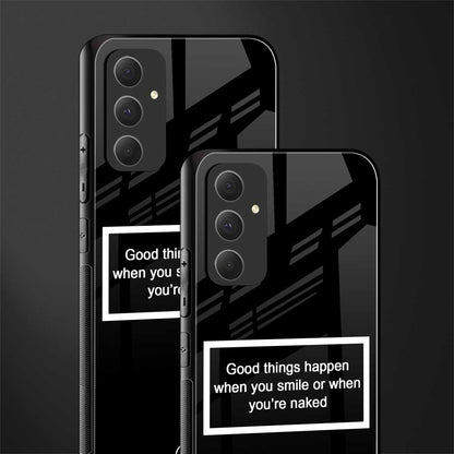 smile or naked black back phone cover | glass case for samsung galaxy a54 5g