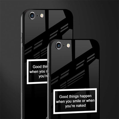smile or naked black glass case for iphone 6s image-2