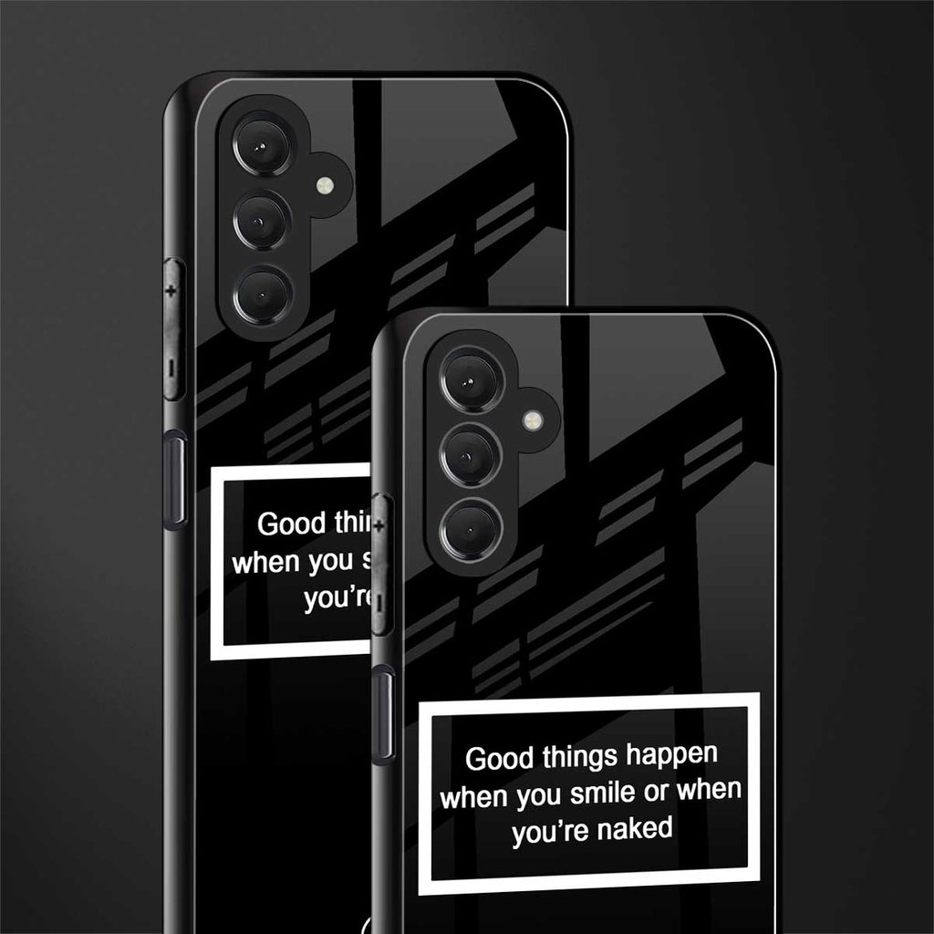 smile or naked black back phone cover | glass case for samsun galaxy a24 4g