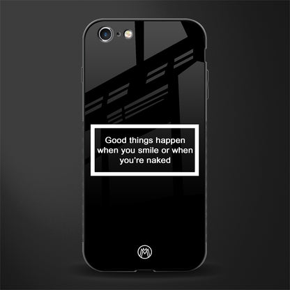 smile or naked black glass case for iphone 6 image