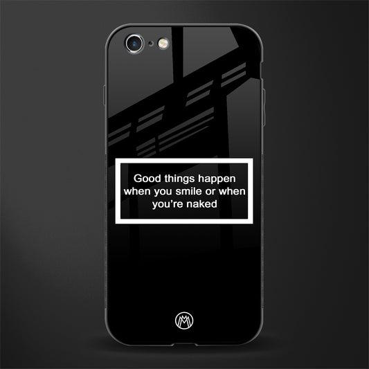 smile or naked black glass case for iphone 6 image