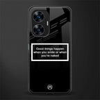smile or naked black back phone cover | glass case for realme c55