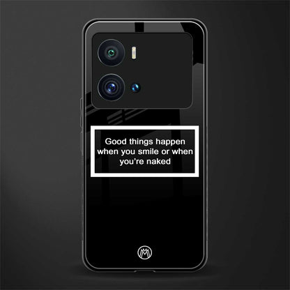 smile or naked black back phone cover | glass case for iQOO 9 Pro